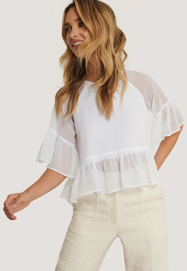NA-KD Boho Blus - White