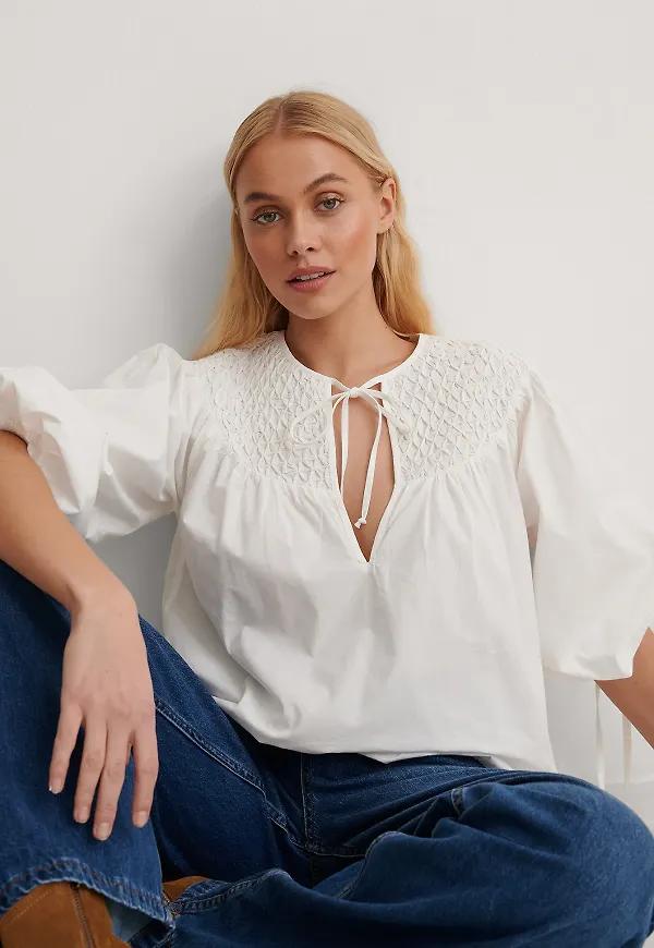 NA-KD Boho Blus - White