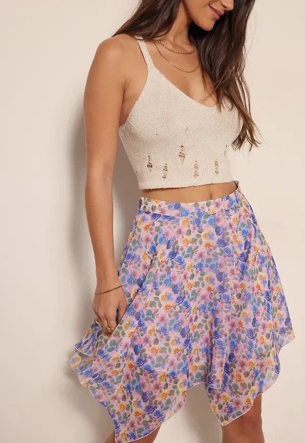 NA-KD Boho Chiffongkjol - Flower