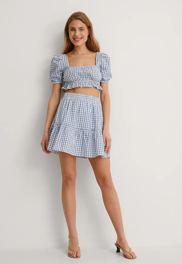 NA-KD Boho Ekologisk minikjol - Checkered
