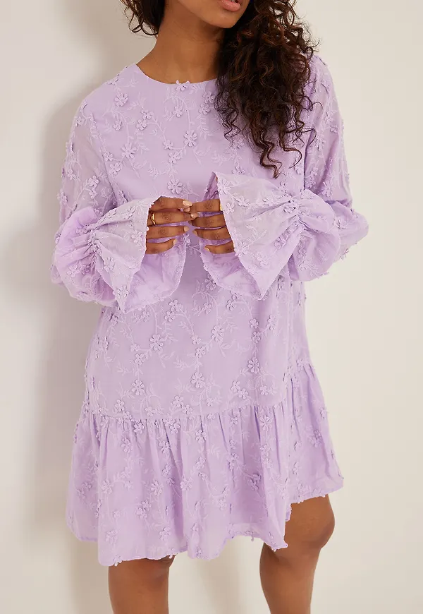 NA-KD Boho Klänning med ärmdetalj - Purple