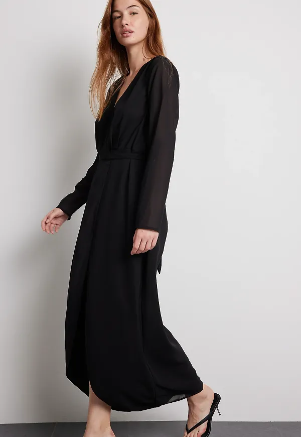 NA-KD Boho Maxiklänning med omlott - Black