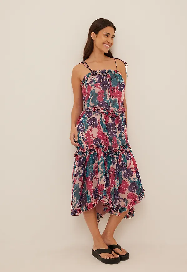 NA-KD Boho Midiklänning - Flower