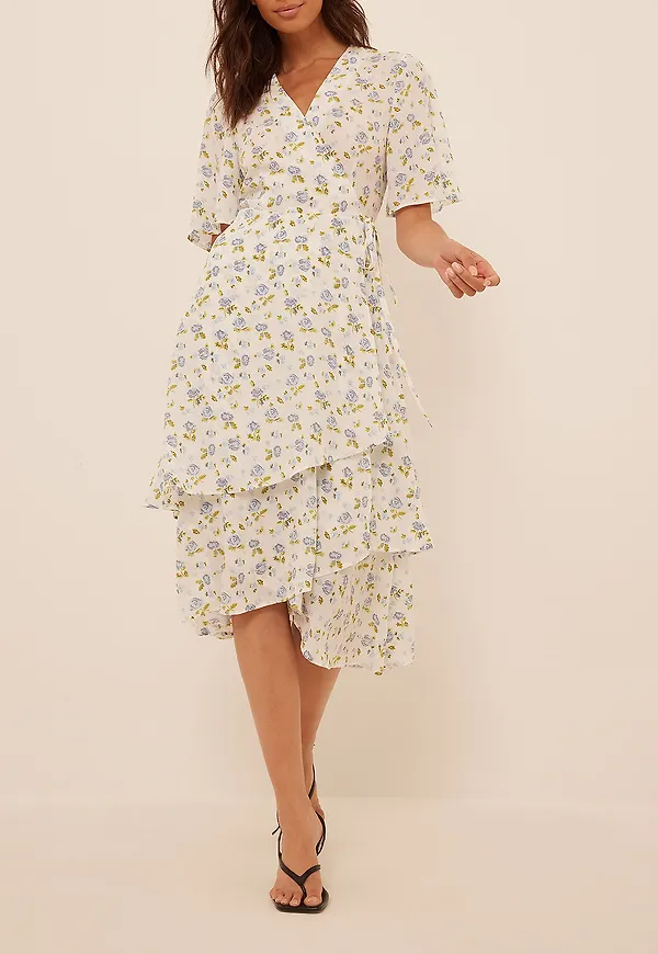 NA-KD Boho Midiklänning i chiffong - Flower