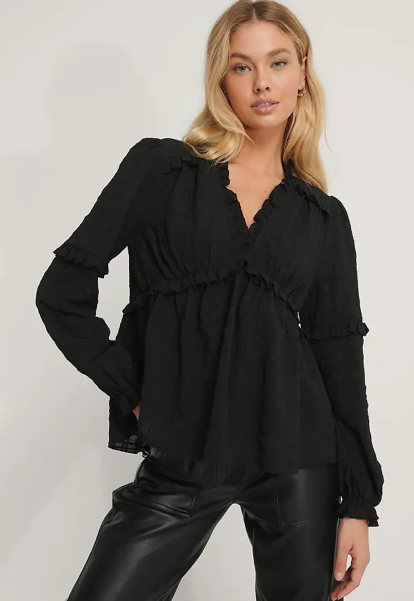 NA-KD Boho Ryschblus - Black