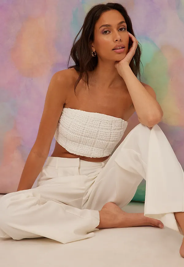 NA-KD Boho Tub-topp - White