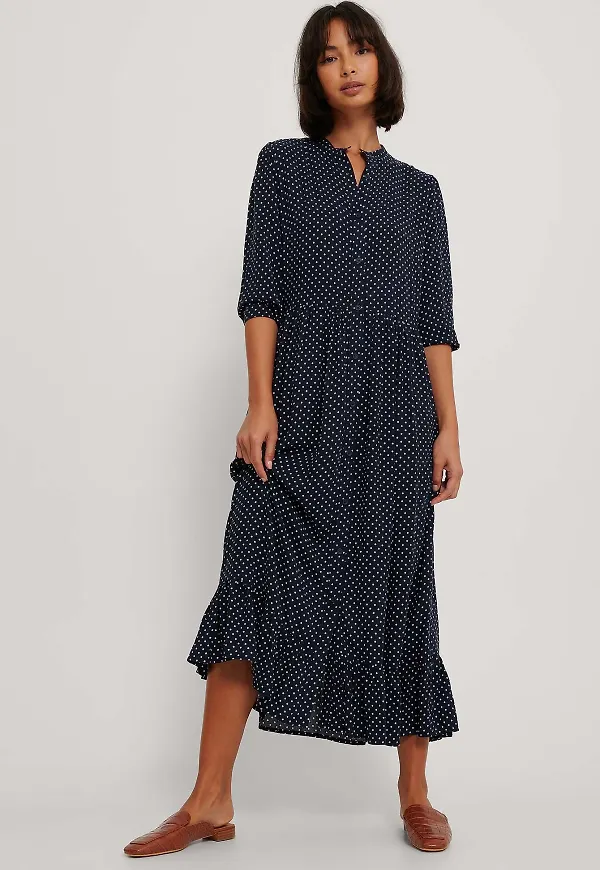 NA-KD Boho Vid klänning - Dotted