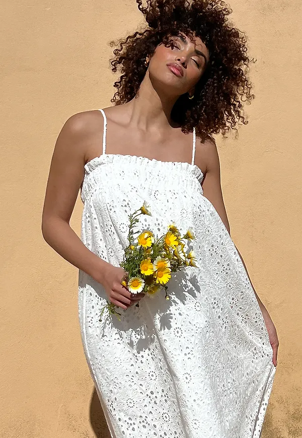 NA-KD Boho Vid miniklänning - White