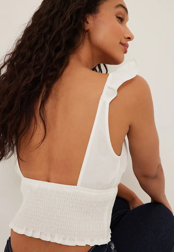 NA-KD Boho Volangtopp - White