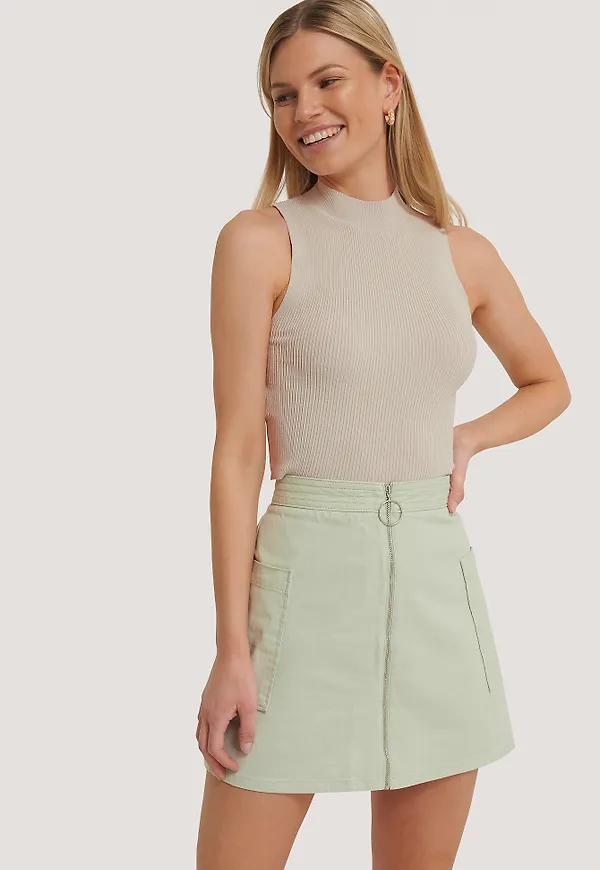 NA-KD Cargo Mini Skirt - Green