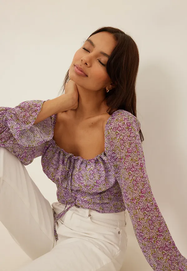 NA-KD Chiffongblus - Flower