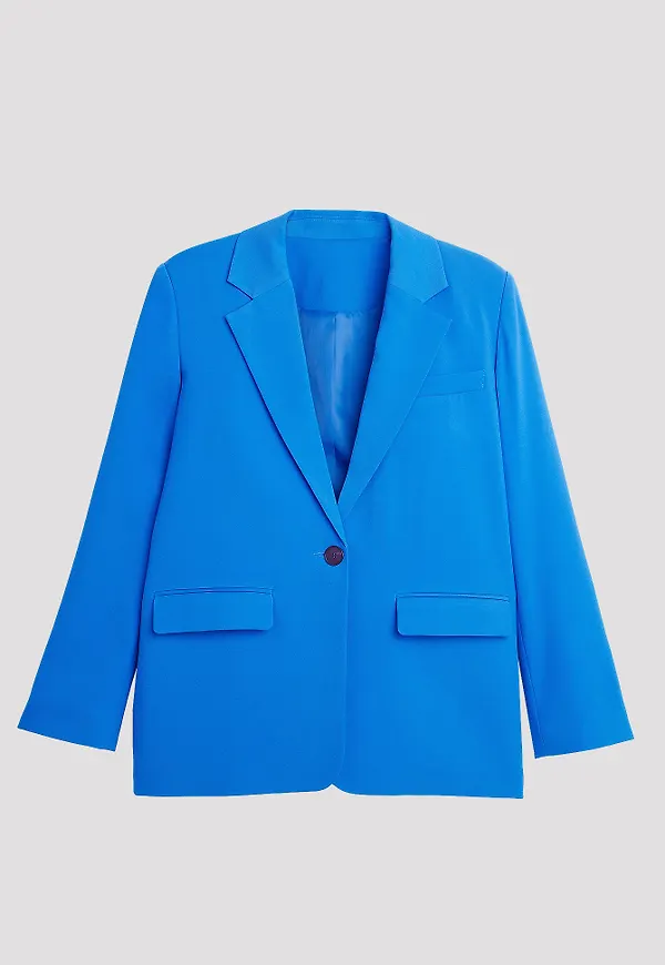 NA-KD Classic Avslappnad oversized blazer - Blue