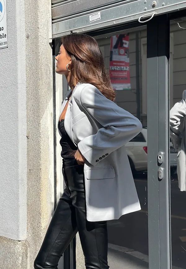 NA-KD Classic Avslappnad oversized blazer - Grey