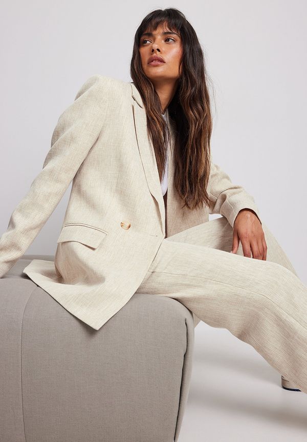 NA-KD Classic Dubbelknäppt kavaj - Beige