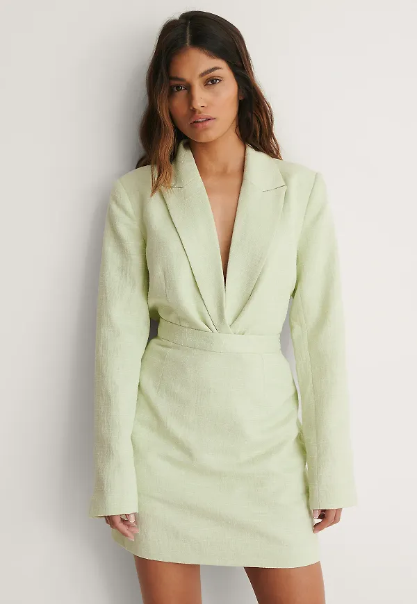 NA-KD Classic Kjol Med Struktur - Green