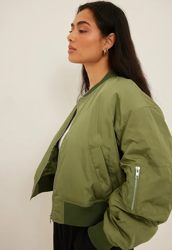 NA-KD Classic Klassisk bomberjacka - Green