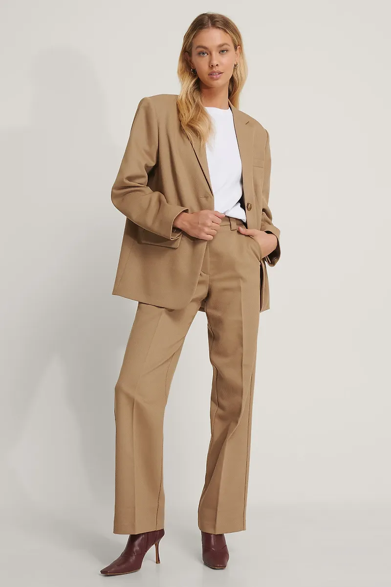 NA-KD Classic Klassiska kostymbyxor - Beige