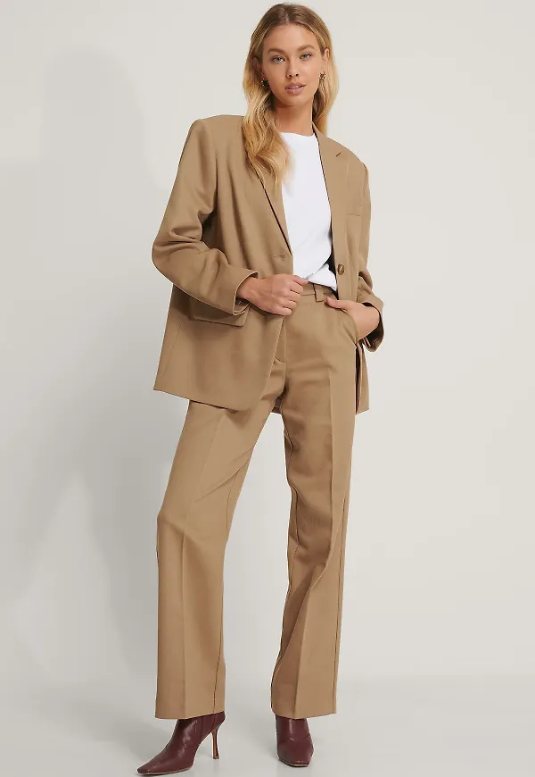 NA-KD Classic Klassiska kostymbyxor - Beige