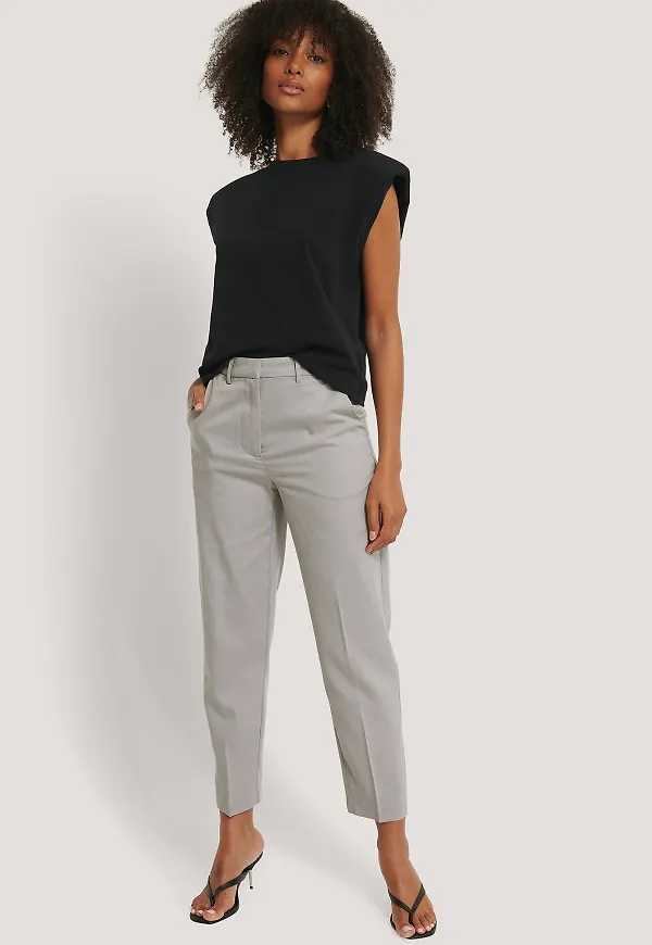 NA-KD Classic Klassiska Kostymbyxor - Grey