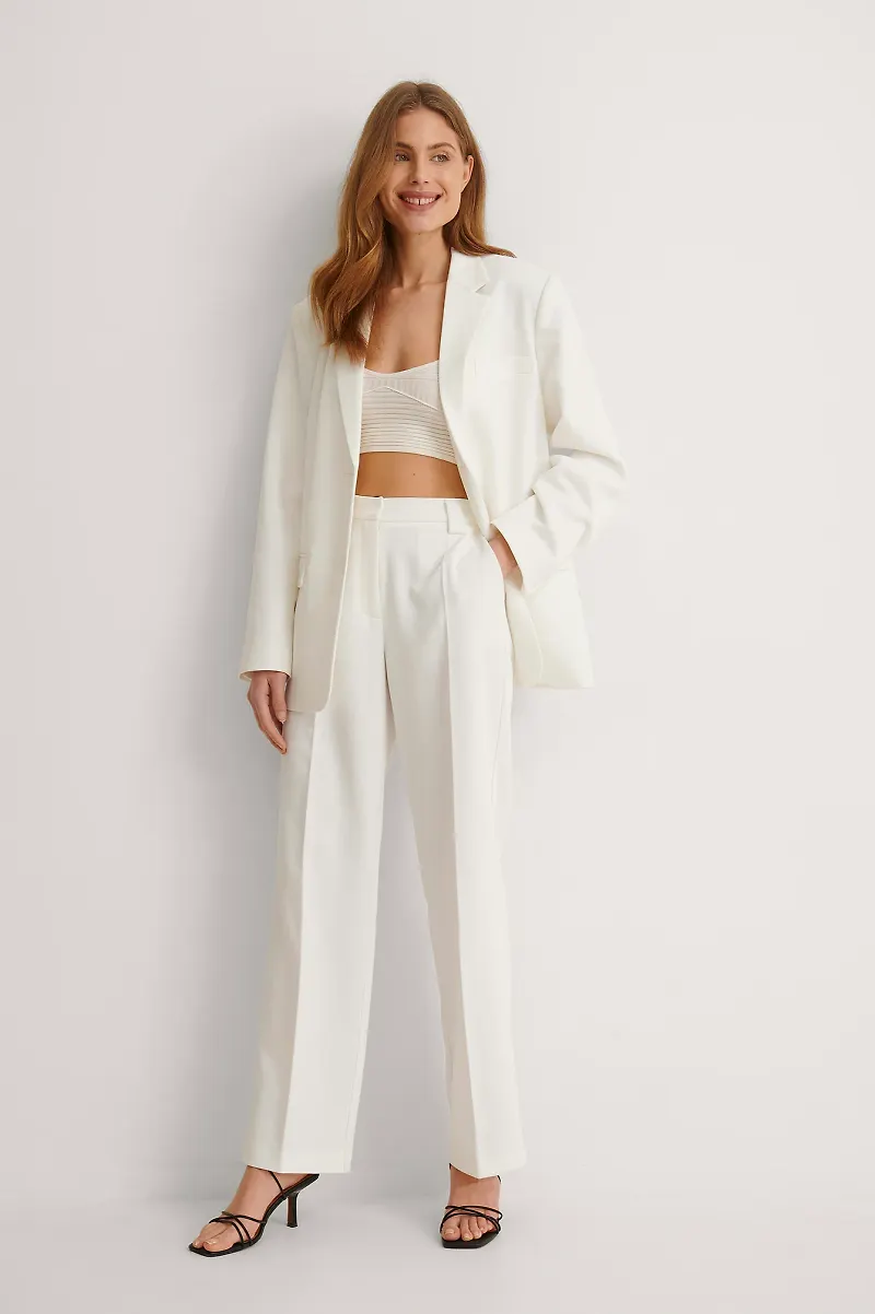 NA-KD Classic Klassiska kostymbyxor - White