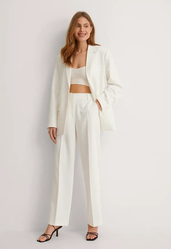 NA-KD Classic Klassiska kostymbyxor - White