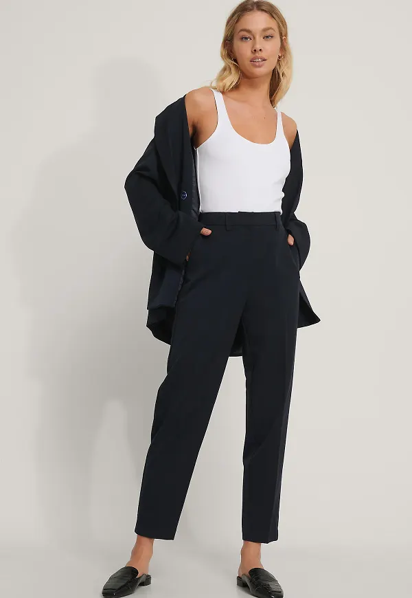 NA-KD Classic Kostymbyxor - Navy