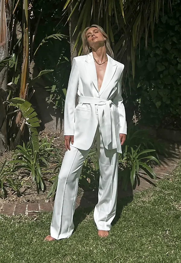 NA-KD Classic Kostymbyxor - White
