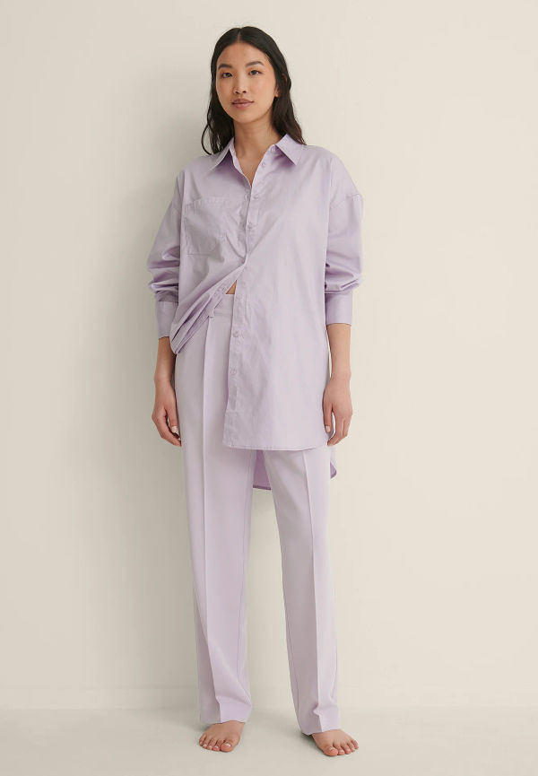 NA-KD Classic Kostymbyxor med medelhög midja - Purple
