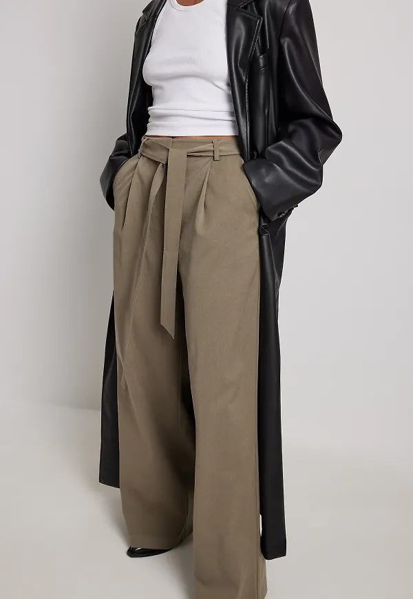 NA-KD Classic Kostymbyxor med vida ben - Grey