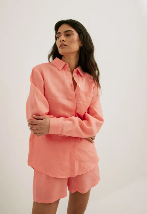 NA-KD Classic Linneskjorta - Orange