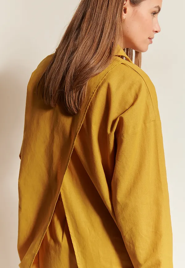 NA-KD Classic Linneskjorta - Yellow