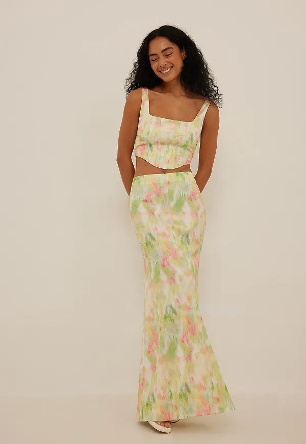 NA-KD Classic Matte Satin Maxi Skirt - Multicolor