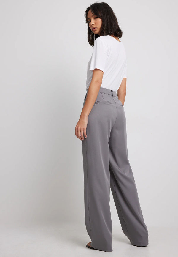 NA-KD Classic Mjuk kostymbyxor med hög midja - Grey