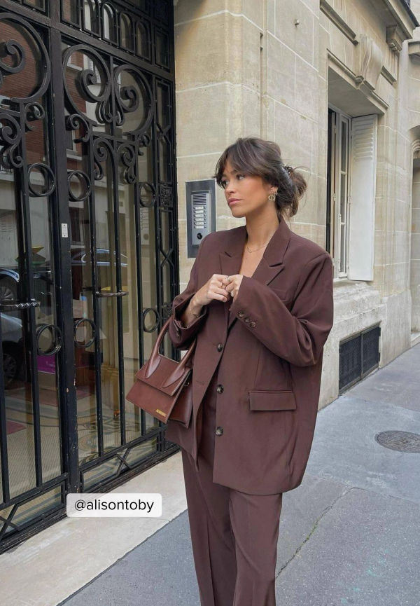 NA-KD Classic Oversized skräddarsydd blazer - Brown