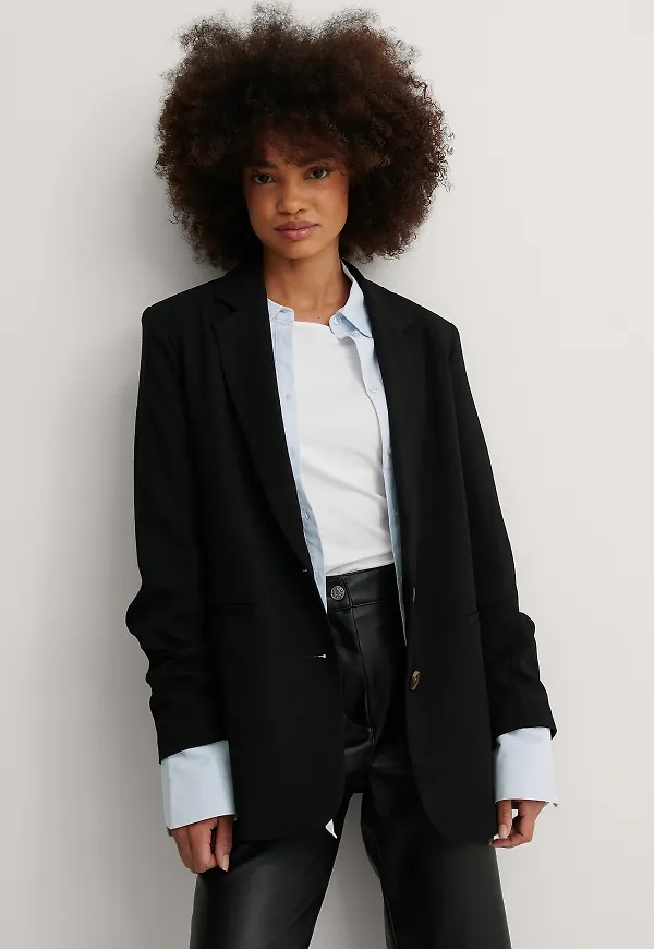 NA-KD Classic Recycled blazer - Black