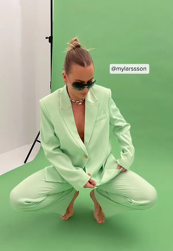 NA-KD Classic Recycled oversized skräddarsydd blazer för män - Green