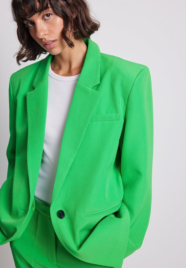 NA-KD Classic Återvunnen Sharp oversize kavaj - Green