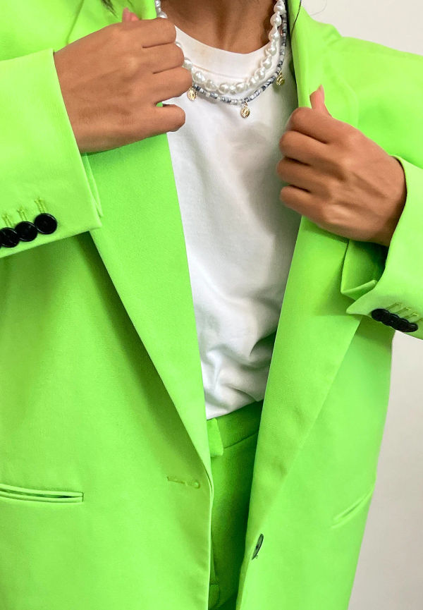 NA-KD Classic Återvunnen Sharp oversize kavaj - Green