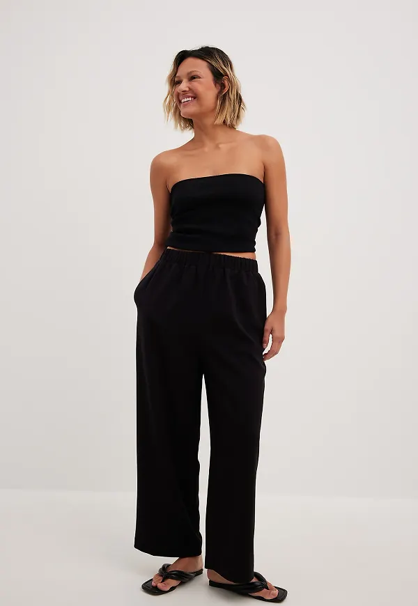 NA-KD Culottes med elastisk midja - Black