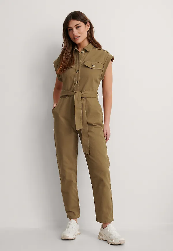NA-KD Denimjumpsuit - Green