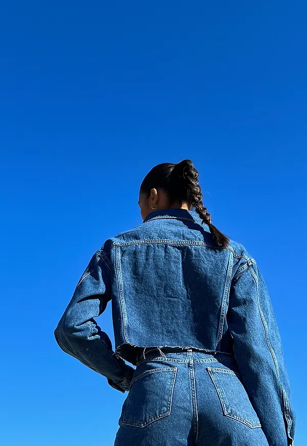 NA-KD Ekologisk denimjacka - Blue
