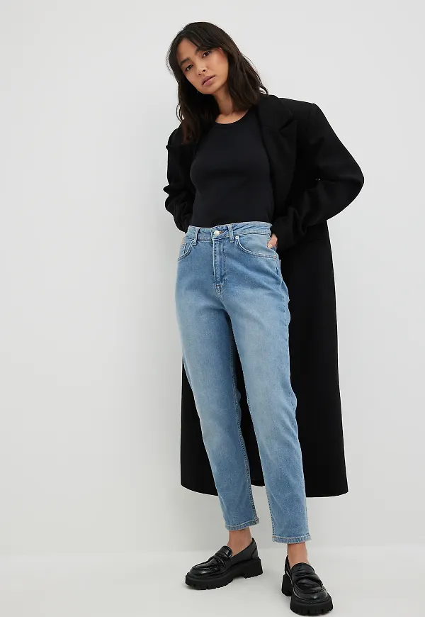 NA-KD Ekologiska mom-jeans - Blue
