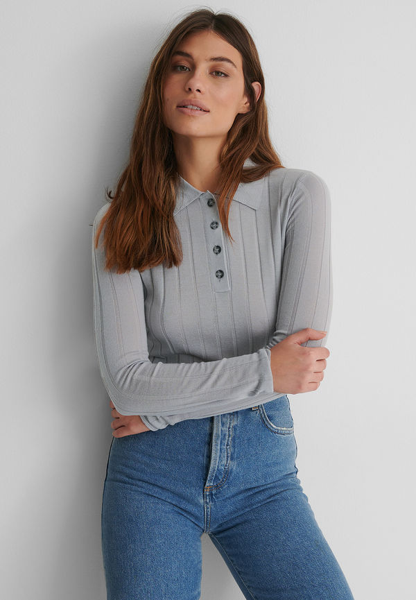 NA-KD Finstickad Tröja - Grey