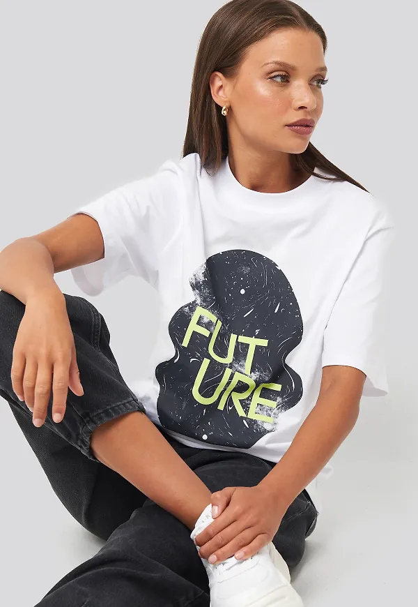 NA-KD Future Unisex Tee - White