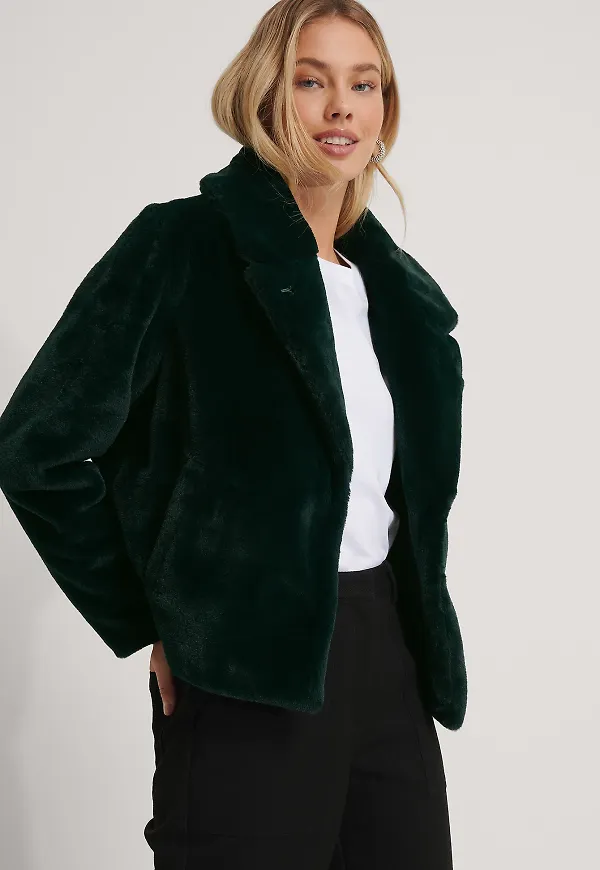 NA-KD Jacka I Fuskpäls - Green