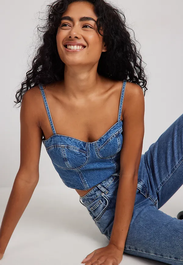NA-KD Korsett-topp - Blue