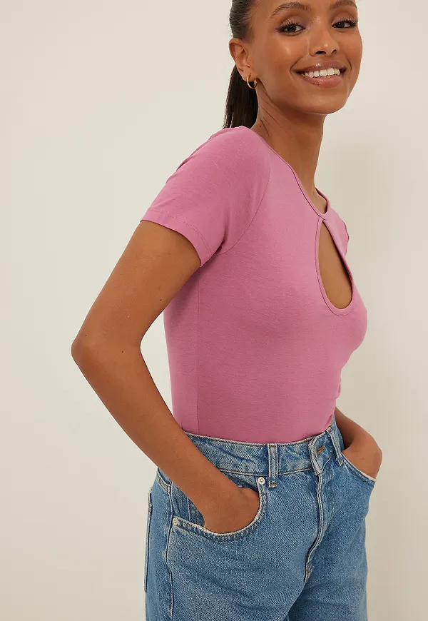 NA-KD Kortärmad topp - Pink