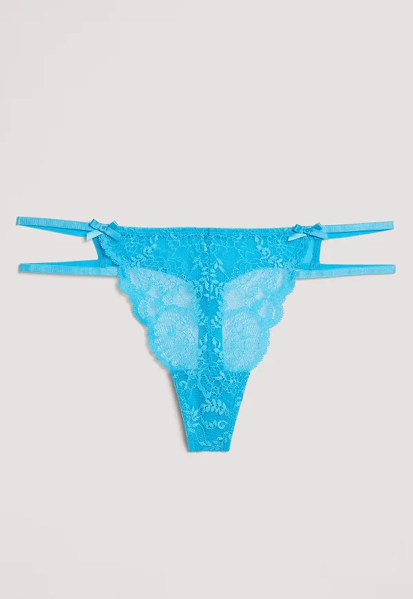NA-KD Lingerie Dubbel Stringtrosa - Blue