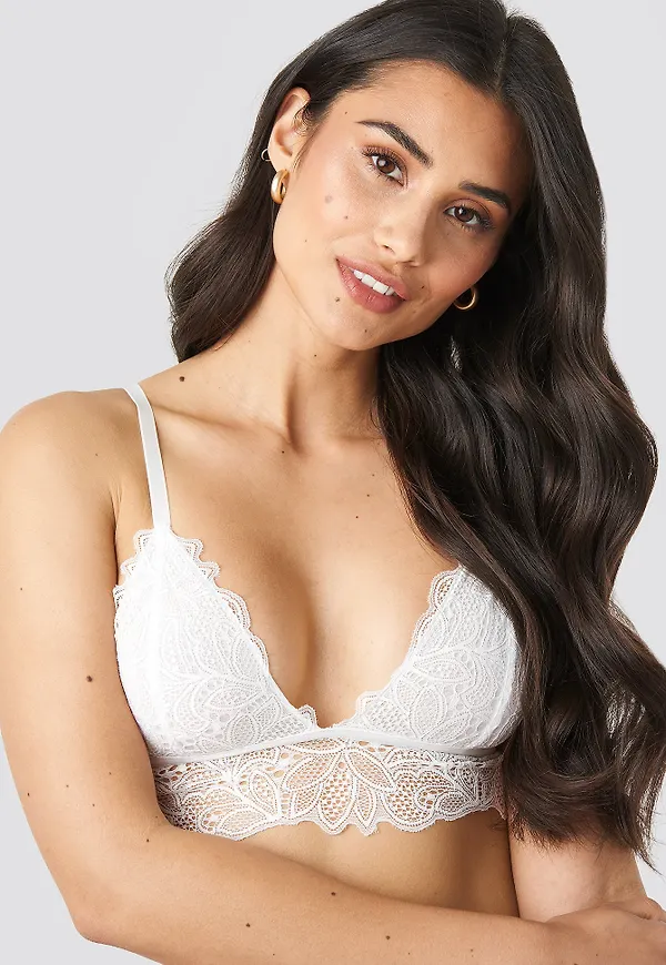 NA-KD Lingerie Paisley Lace Bra - White