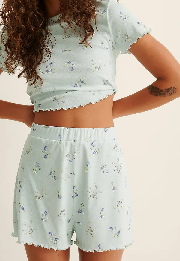 NA-KD Lingerie Ribbade Babylockshorts - Blue